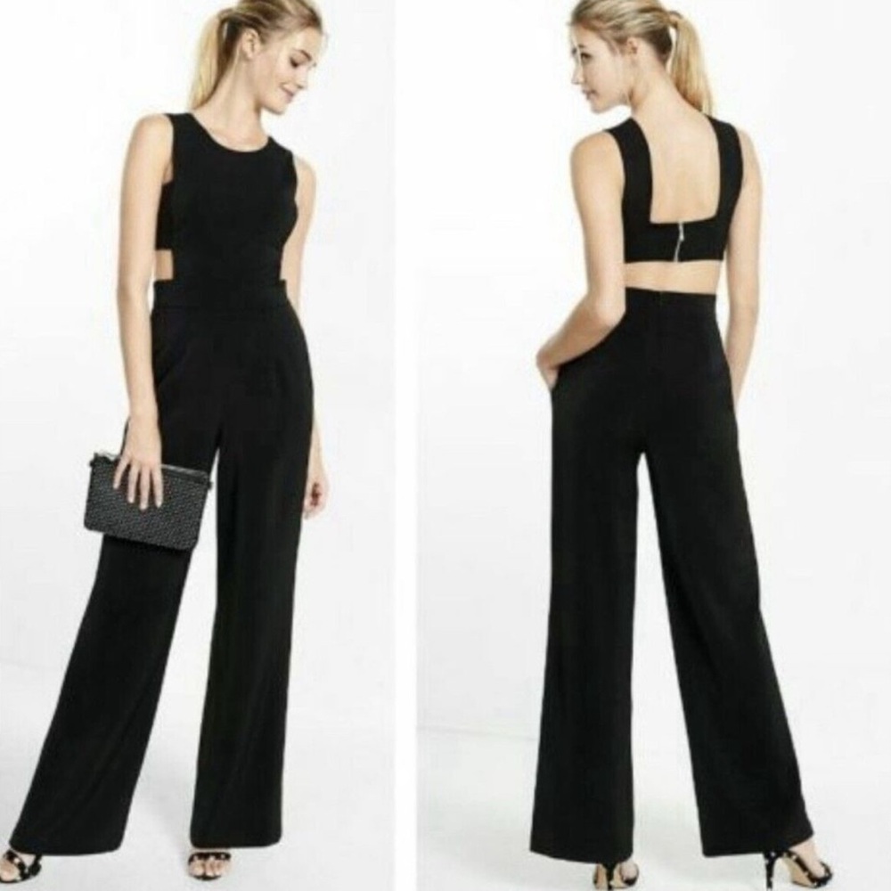 Express Black Sheath Jumpsuit with Side Cutouts